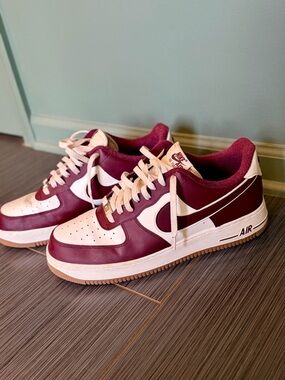 Size 12 - Nike Air Force 1 '07 LV8 College Pack - Night Maroon No Insoles